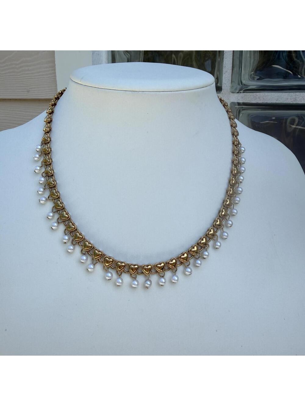 Antique Art Deco Four Photo Gold Fill Locket Necklace with Pearl Chains. - Picture 5 of 9